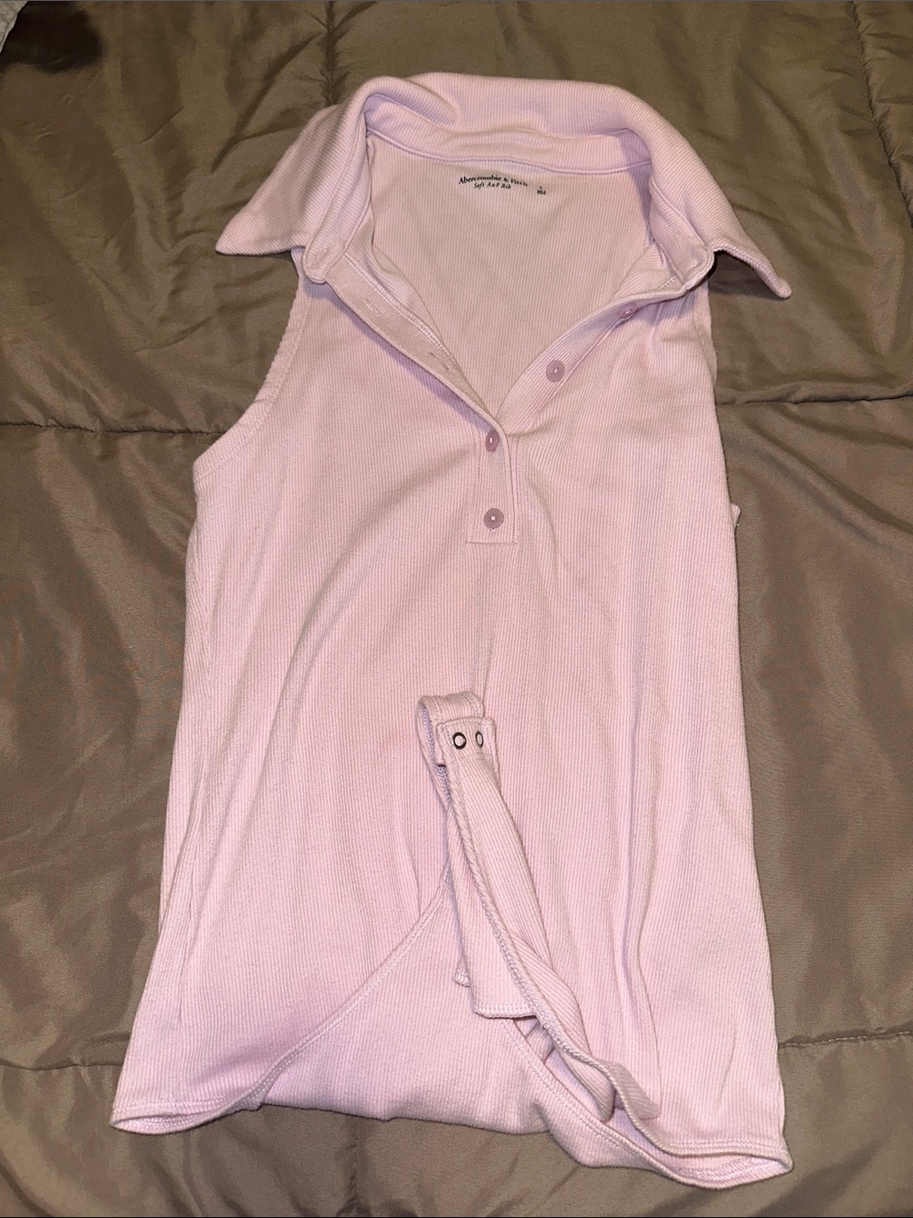 Abercrombie & Fitch Pale Lavender Sleeveless Polo Bodysuit